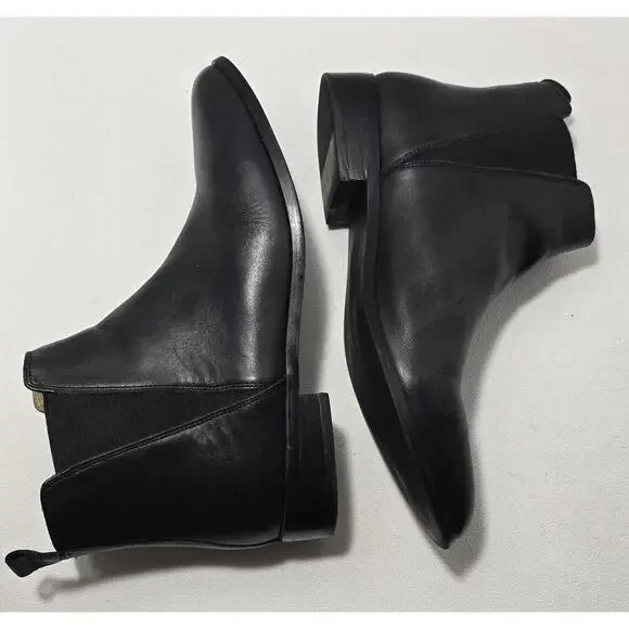 Nisolo Boots Womens Everyday Chelsea Black Leather Ankle Booties SZ 10 - Picture 5 of 9
